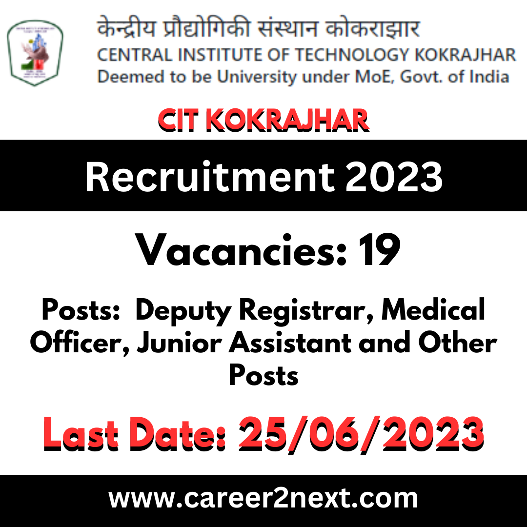 CIT Kokrajhar Recruitment 2023